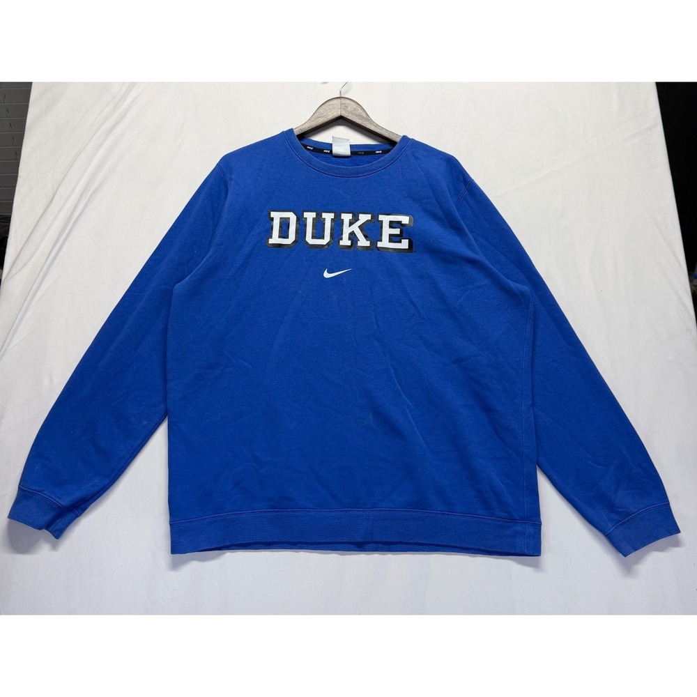 Duke Blue Devils Sweatshirt Mens XL‎ Royal Blue Nike NCAA Graphic Print Ribbed